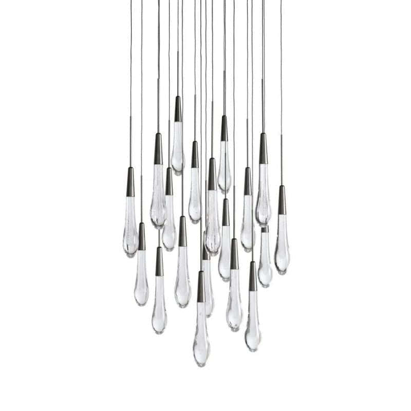 Raindrop Glass Round Solitaire Chandelier