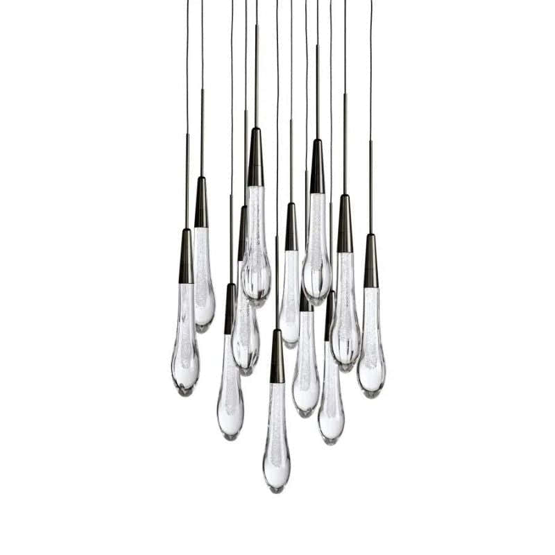 Raindrop Glass Round Solitaire Chandelier