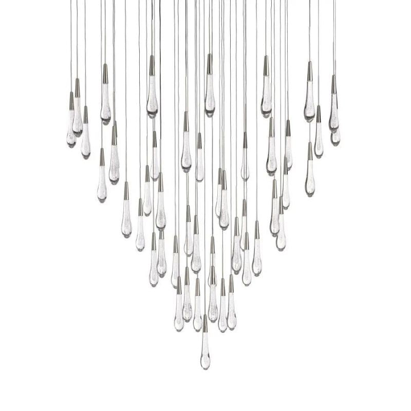 Raindrop Glass Round Solitaire Chandelier