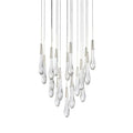 Raindrop Glass Round Solitaire Chandelier