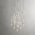 Raindrop Glass Round Solitaire Chandelier