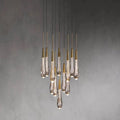 Raindrop Glass Round Solitaire Chandelier