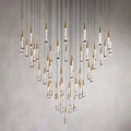 Raindrop Glass Round Solitaire Chandelier