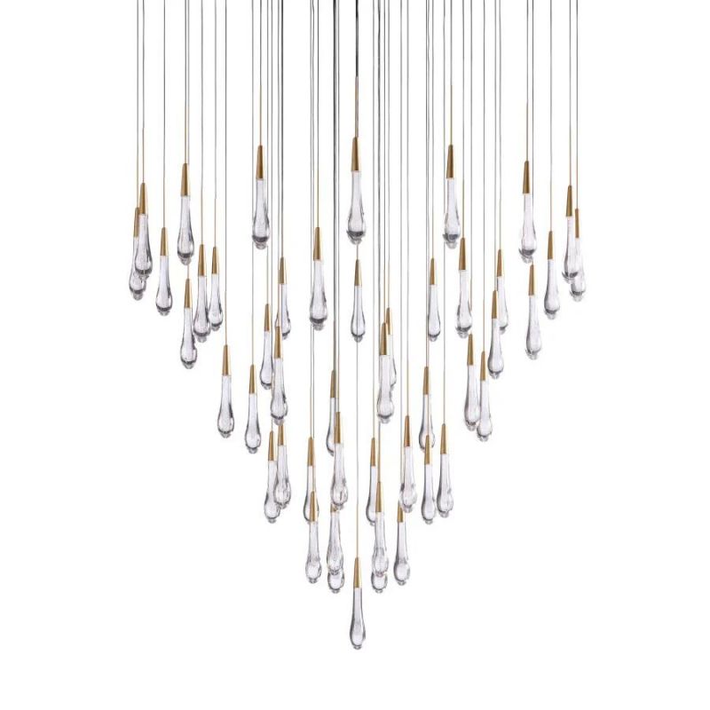 Raindrop Glass Round Solitaire Chandelier