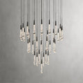 Raindrop Glass Round Solitaire Chandelier