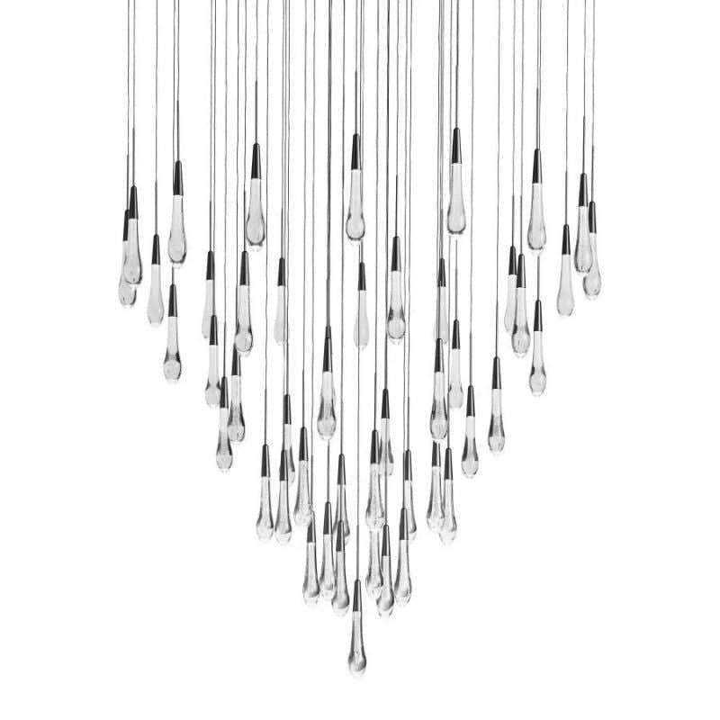 Raindrop Glass Round Solitaire Chandelier