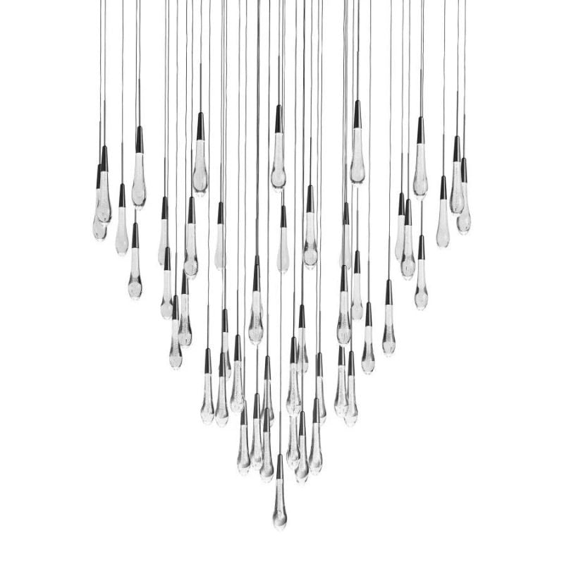 Raindrop Glass Round Solitaire Chandelier