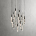 Raindrop Glass Round Solitaire Chandelier