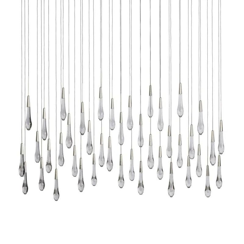 Raindrop Glass Solitaire Linear Chandelier