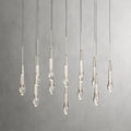 Raindrop Glass Solitaire Linear Chandelier