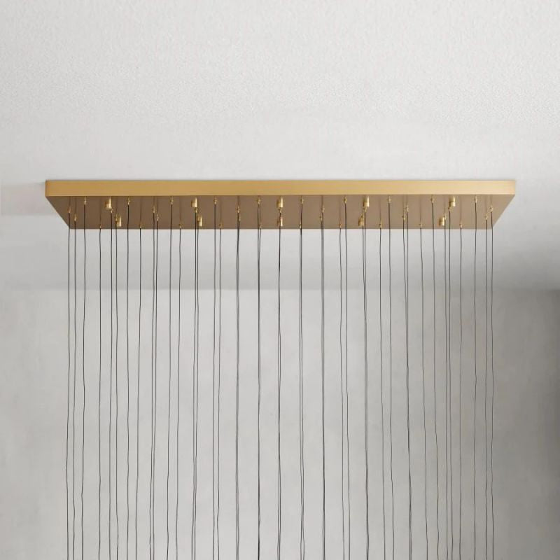 Raindrop Glass Solitaire Linear Chandelier