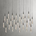 Raindrop Glass Solitaire Linear Chandelier