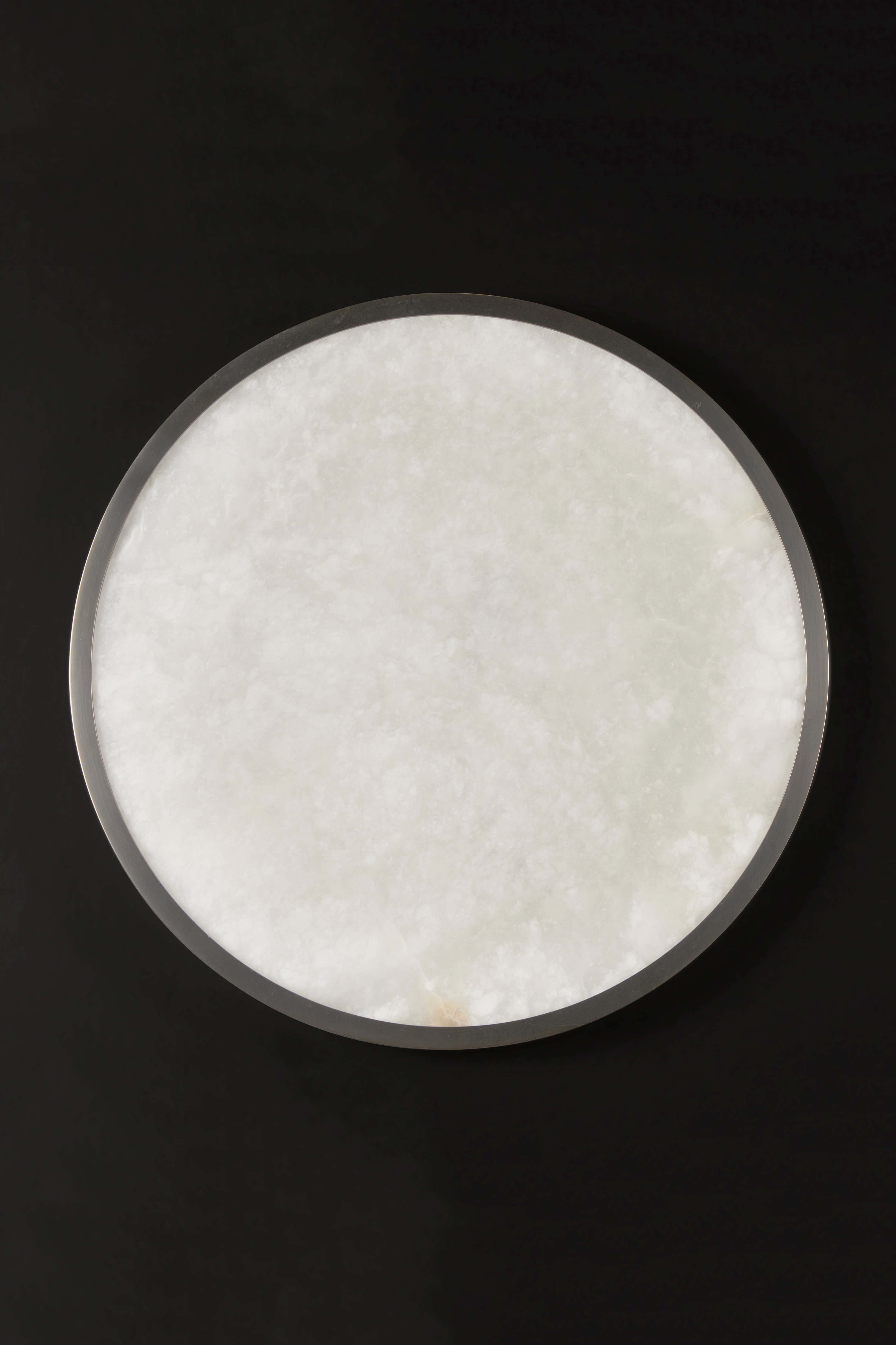 Raleigh Round Alabaster Ceiling Light