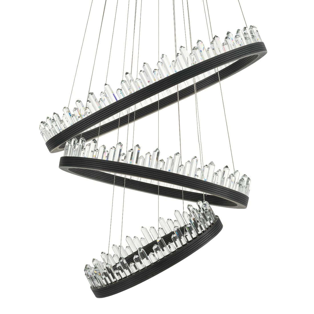Randall Modern Glass Chandelier - [Dark Bronze Finish w/ Clear Glass]