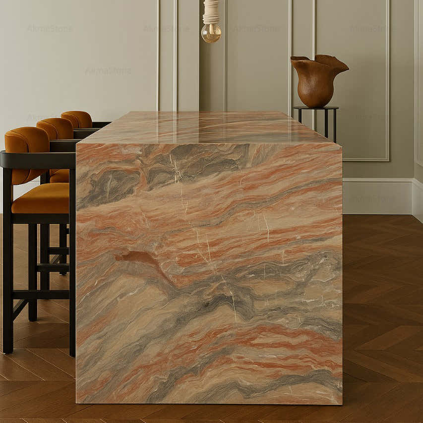 Red Arabescato Orobico Marble Slab