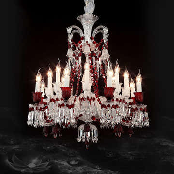 Bakala Red Crystal Classic Chandelier 16 Lights