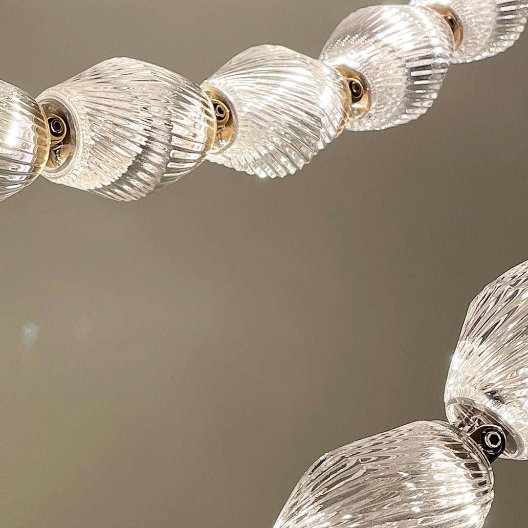Creative Glass Pearl Necklace Pendnat Chandelier for Living/Dining Room/Staircase