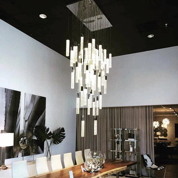 Light Luxury Glacier Bubble Crystsal Chandelier in Gold/Chrome/Black Finish for Staircase/Foyer