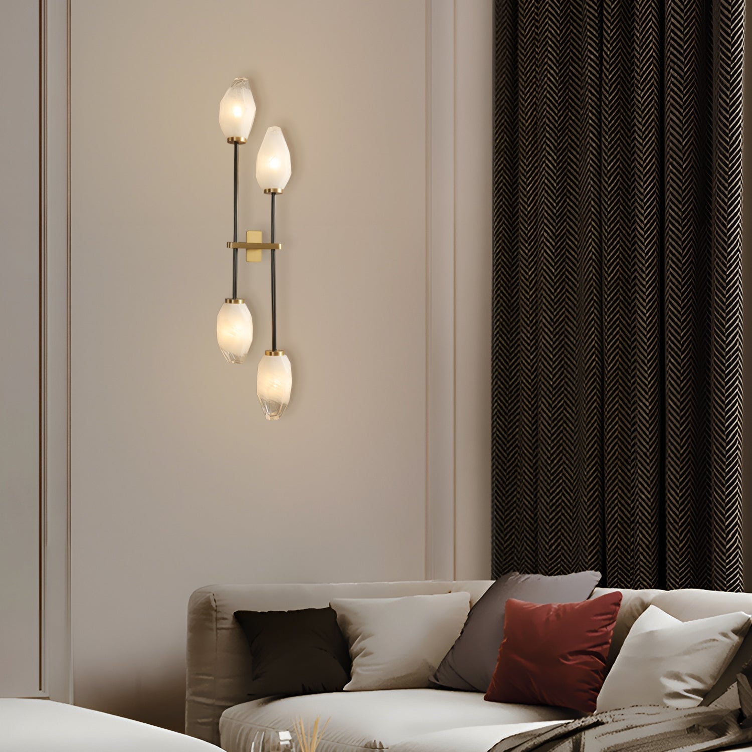 Rock Glass ADA Dual Wall Sconce