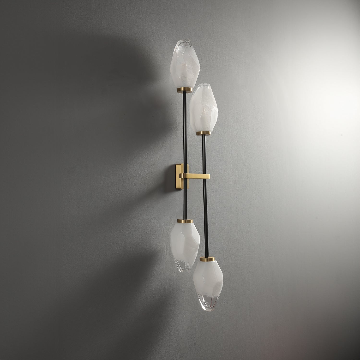 Rock Glass ADA Dual Wall Sconce