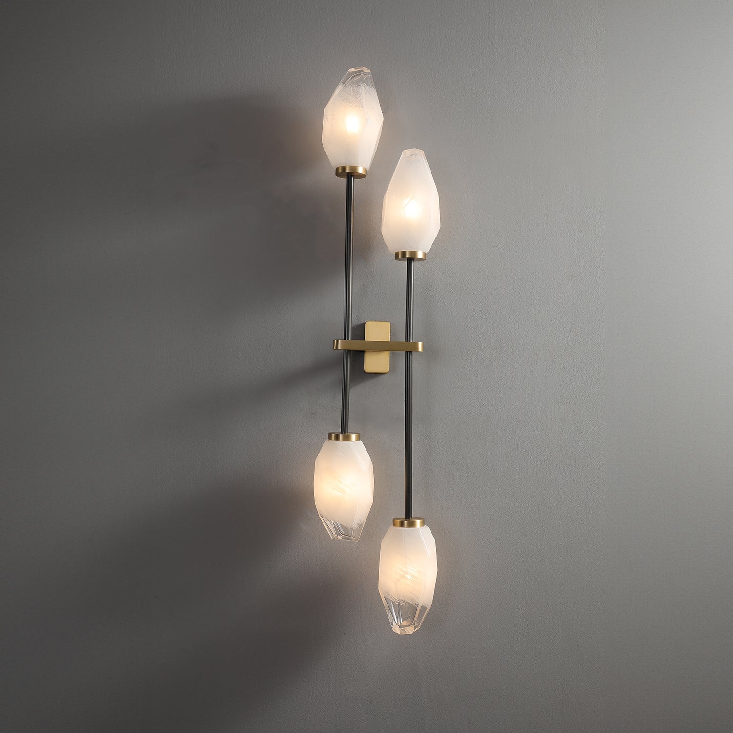 Rock Glass ADA Dual Wall Sconce