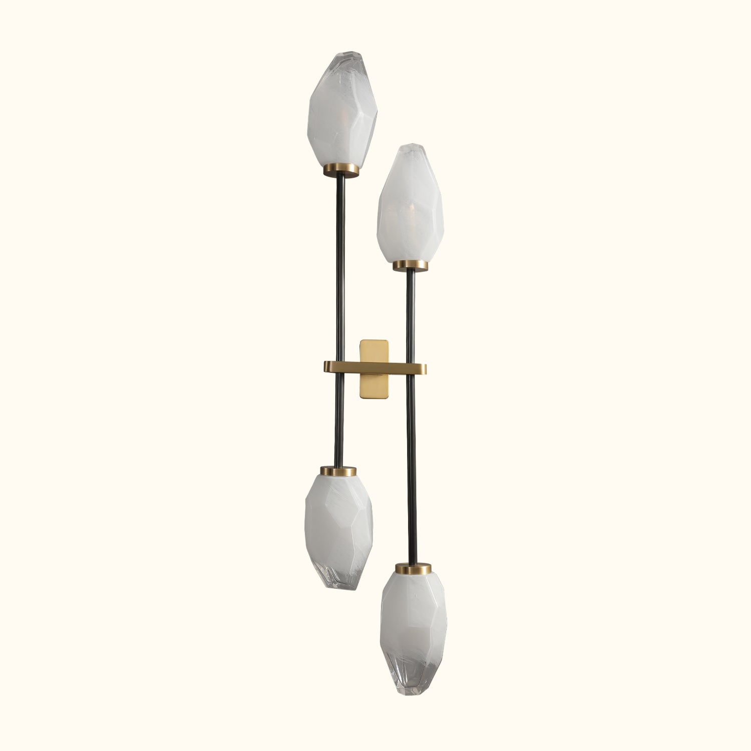 Rock Glass ADA Dual Wall Sconce