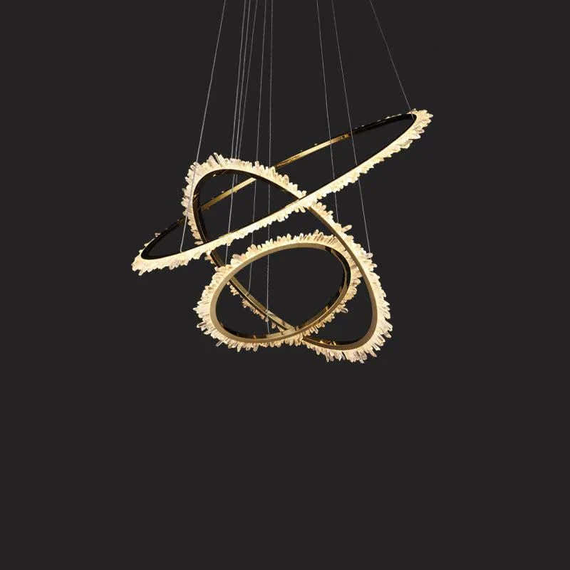 Cervine Modern Rock Crystal Ring Round Chandelier Cluster
