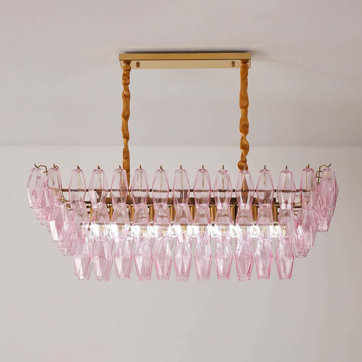 Rose Prism Glass Chandelier