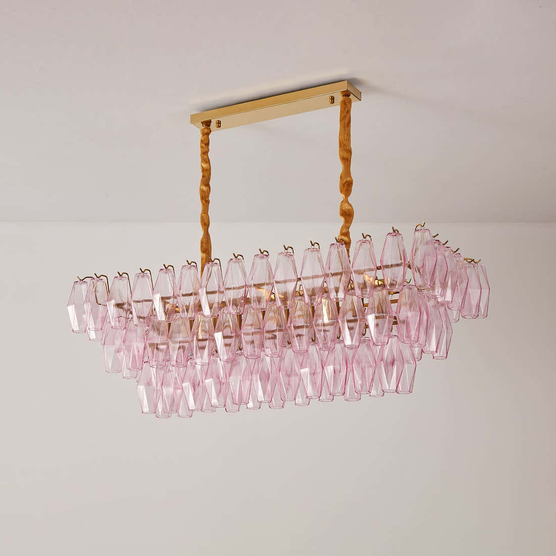 Rose Prism Glass Chandelier