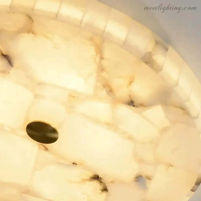 Round Alabaster Flush Mount Ceiling Lamps