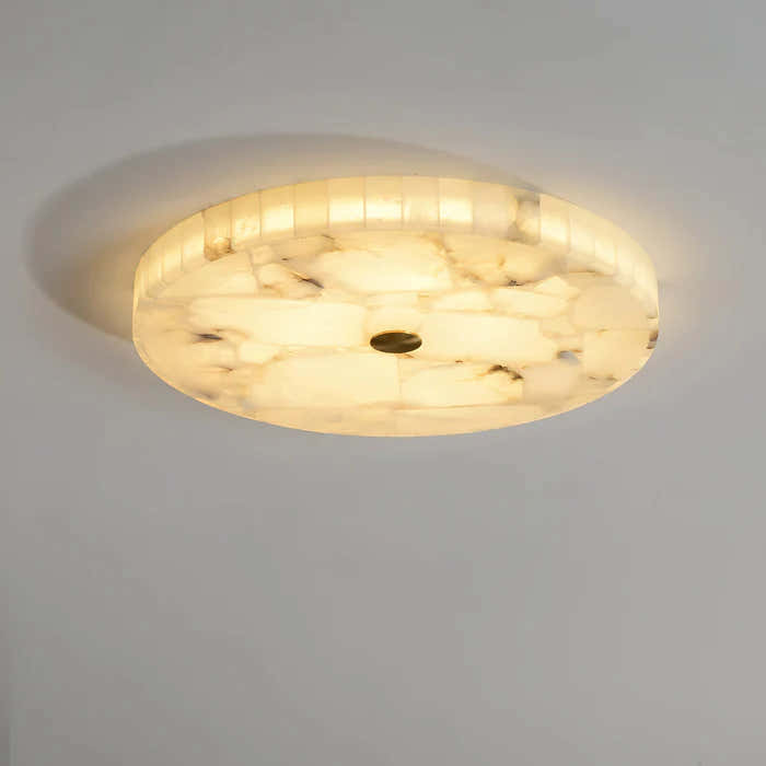 Round Alabaster Flush Mount Ceiling Lamps