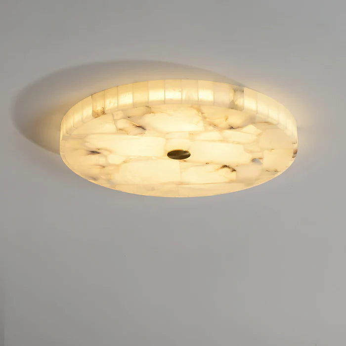 Round Alabaster Flush Mount Ceiling Lamps