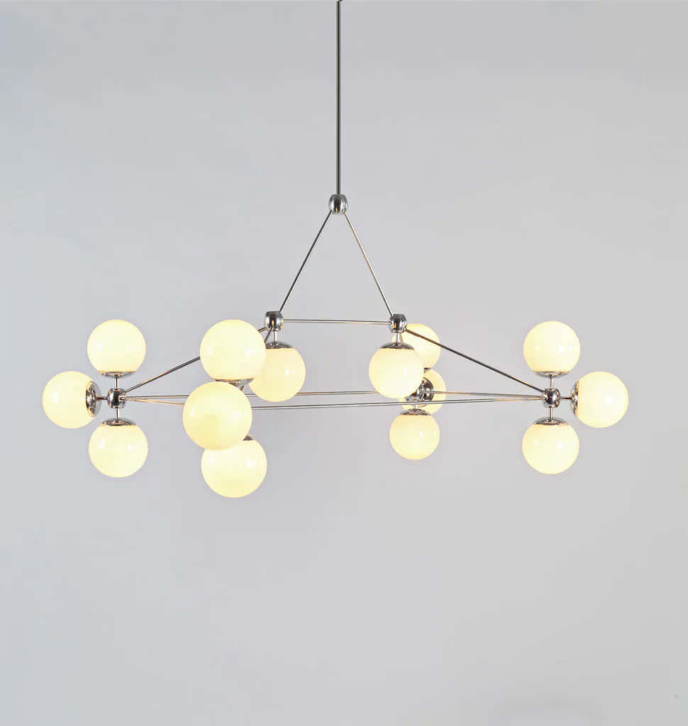 Modo Chandelier 57" L - Rectangle, 14 Globes