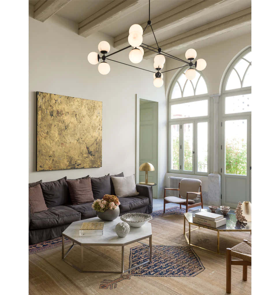 Modo Chandelier 57" L - Rectangle, 14 Globes