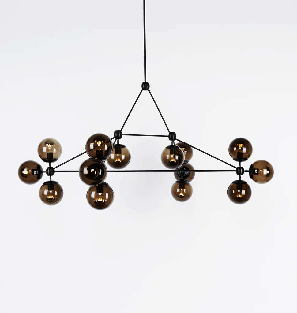 Modo Chandelier 57" L - Rectangle, 14 Globes