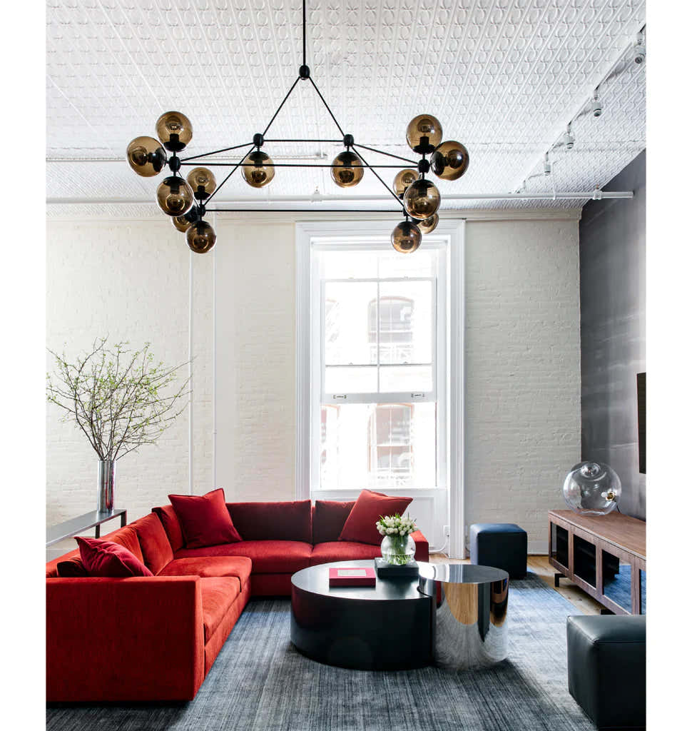 Modo Chandelier 57" L - Rectangle, 14 Globes
