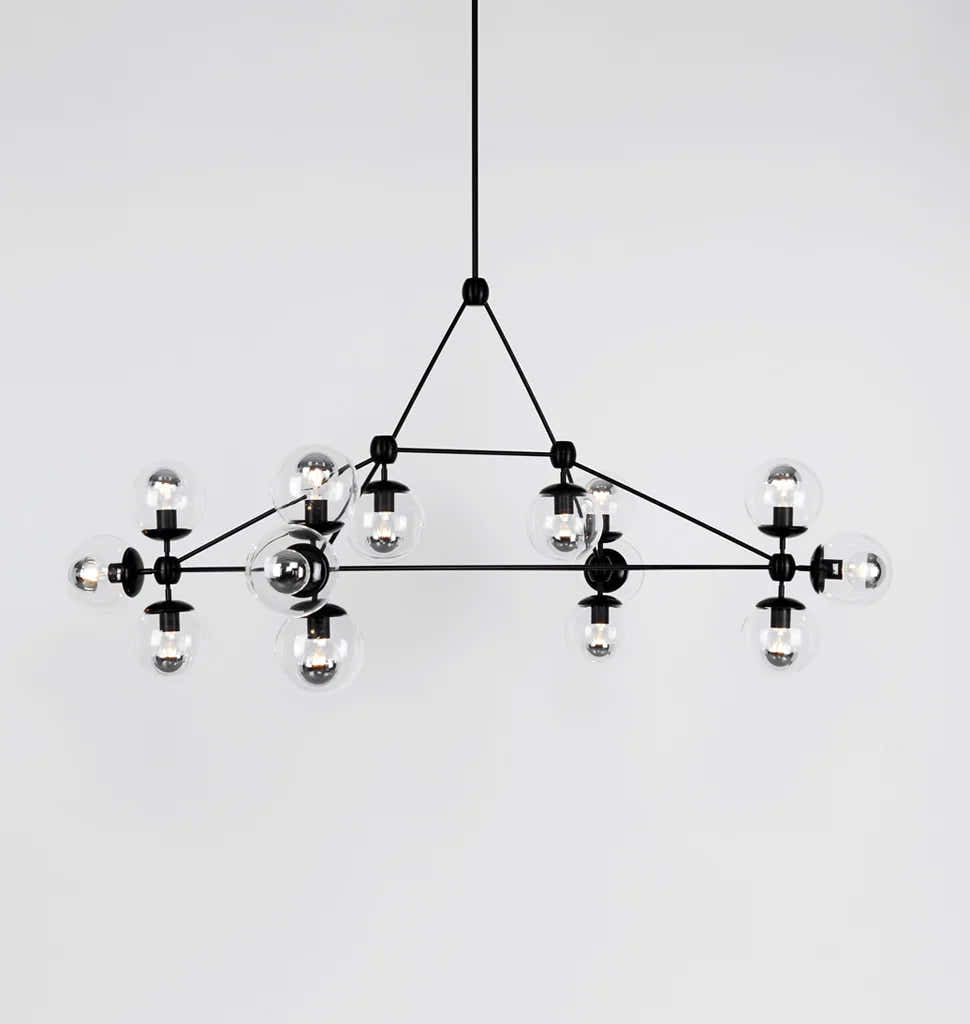 Modo Chandelier 57" L - Rectangle, 14 Globes