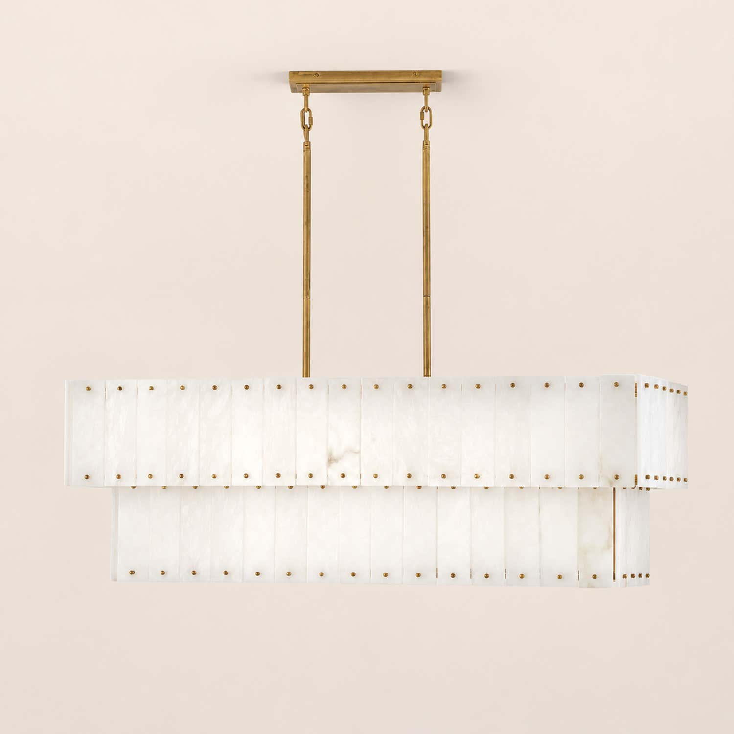 Simona Alabaster Linear 2-Tier Chandelier