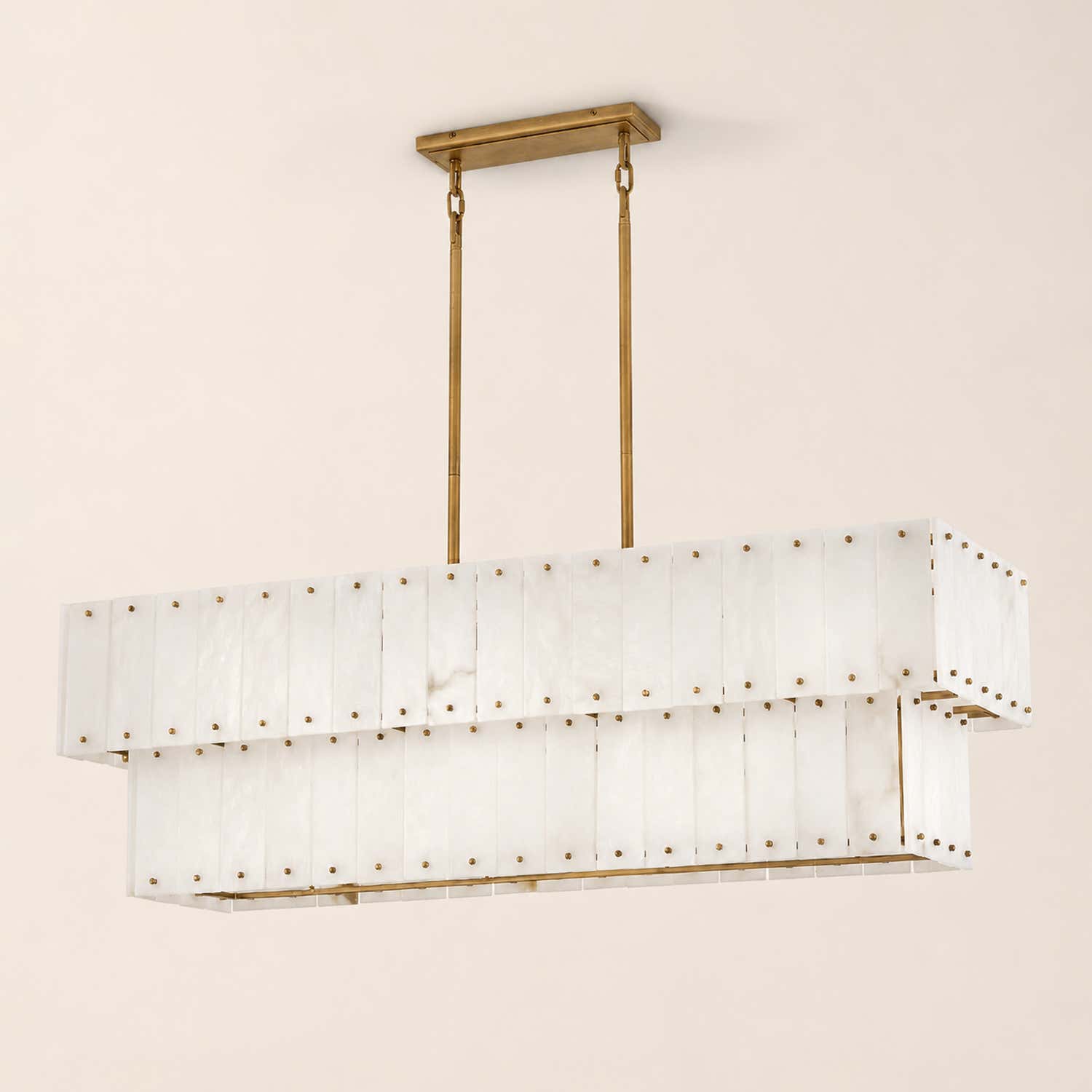 Simona Alabaster Linear 2-Tier Chandelier