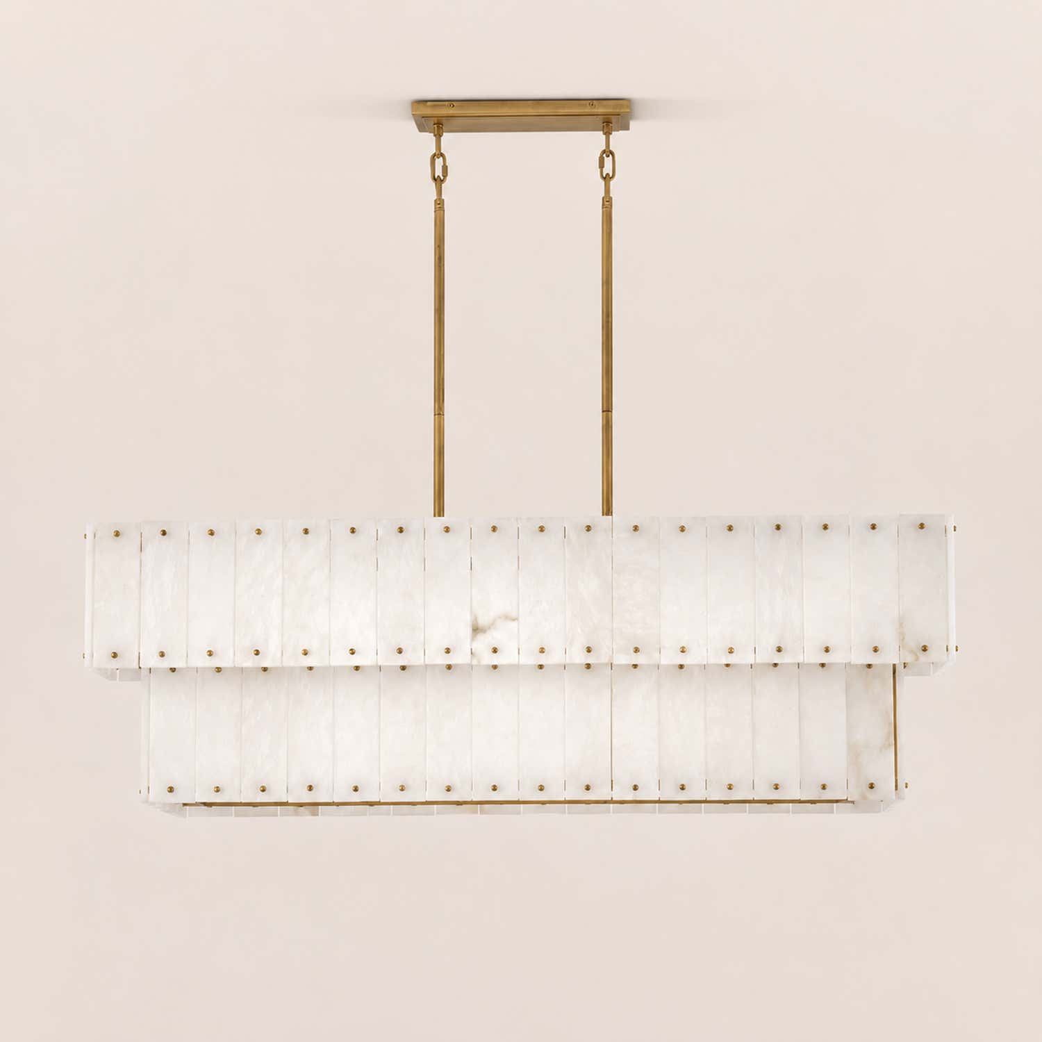 Simona Alabaster Linear 2-Tier Chandelier