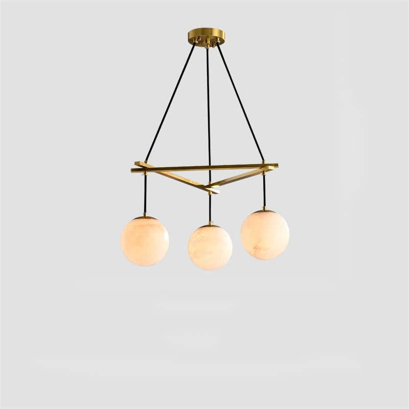 Alabaster Modern Structural Ball Chandelier