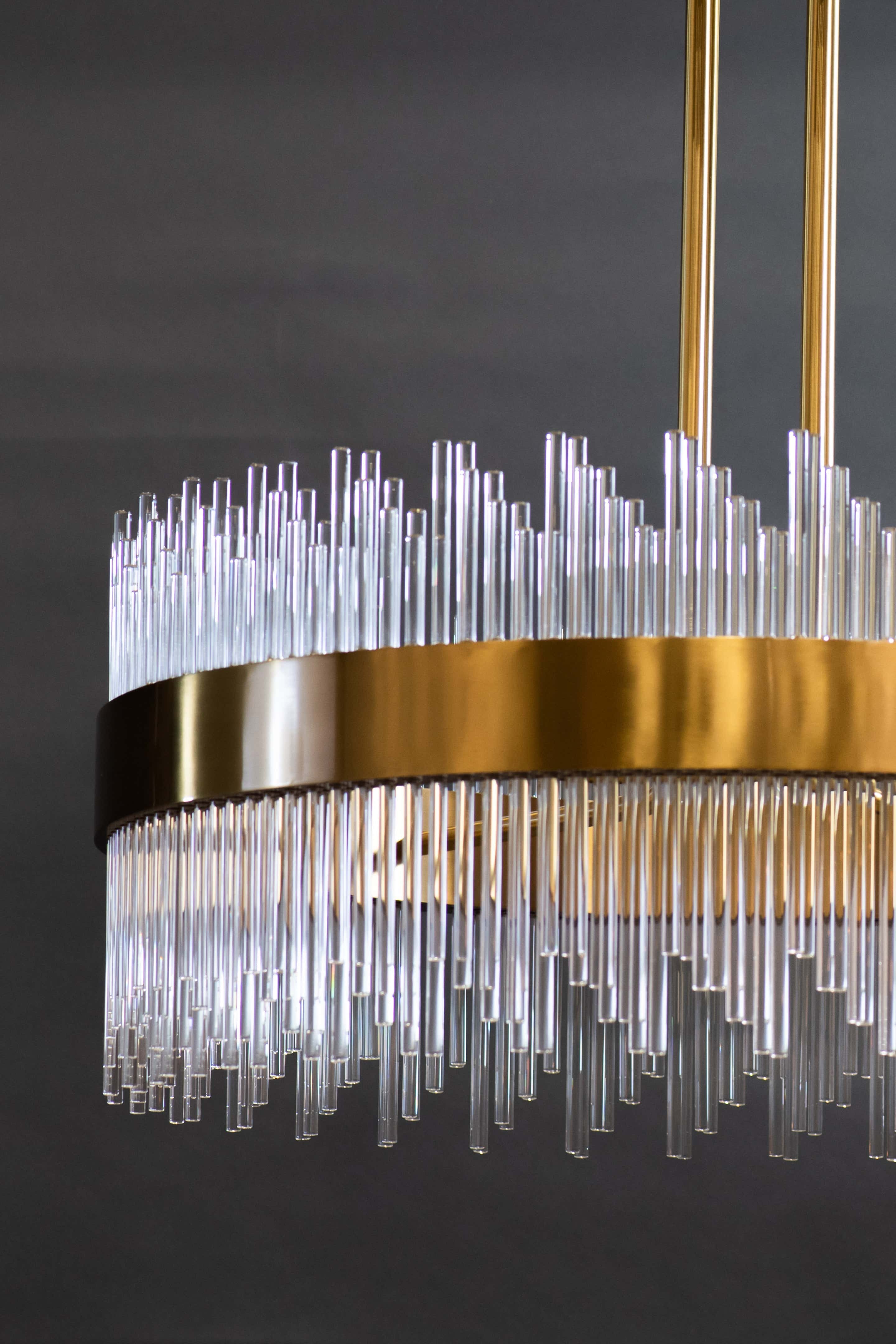 Sabina Brass Round Chandelier