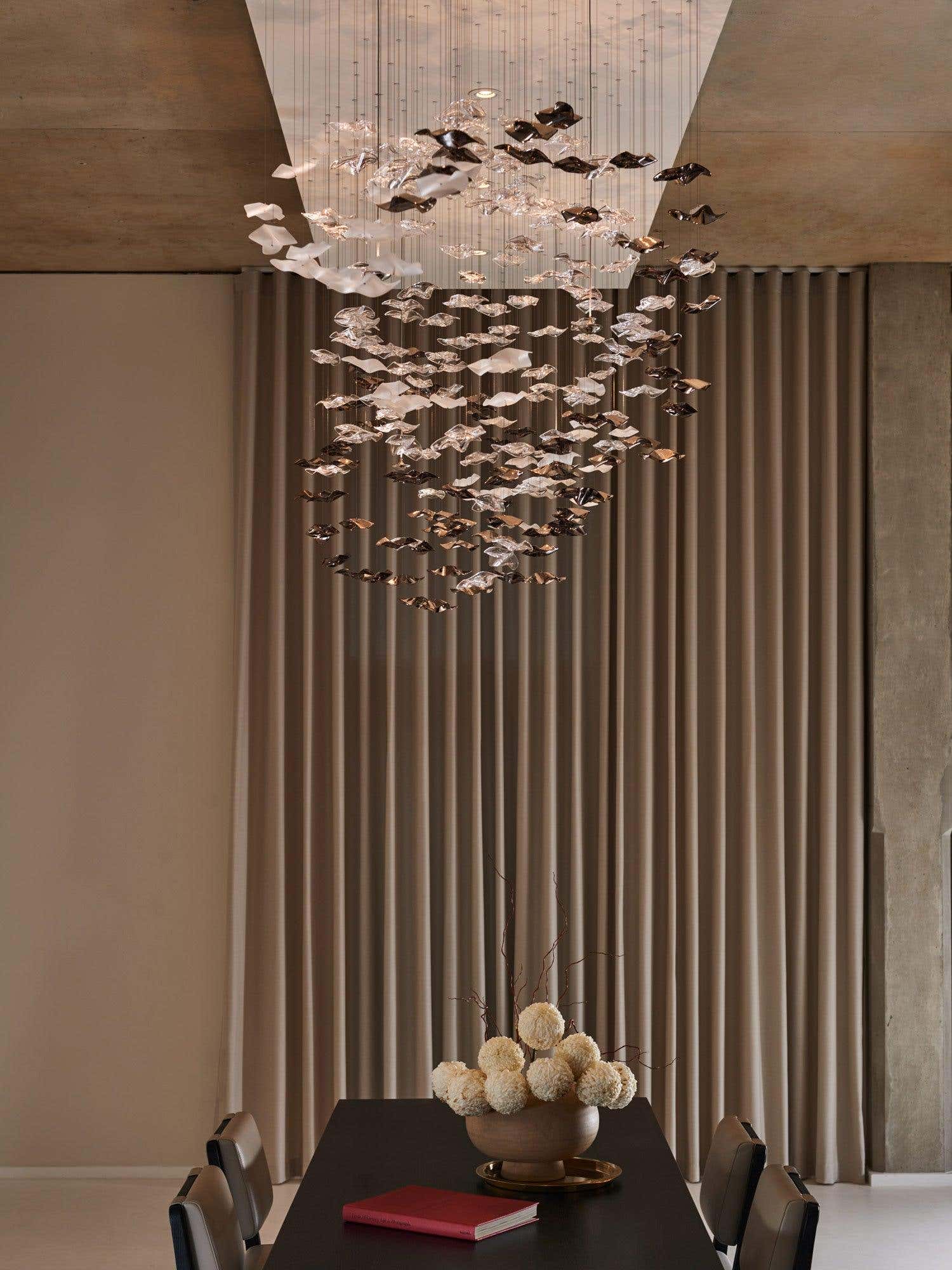 Tidal Art Glass Chandelier (With Canopy)