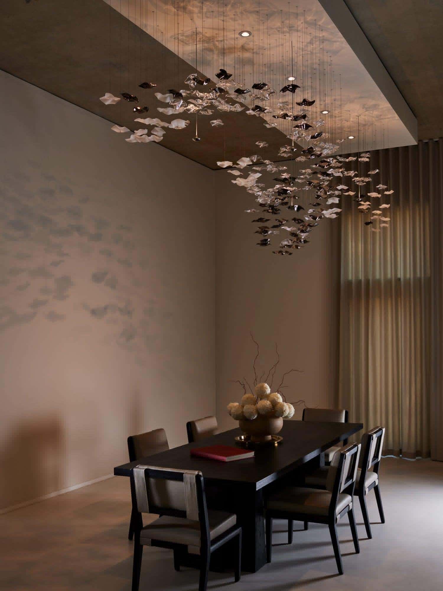 Tidal Art Glass Chandelier (With Canopy)