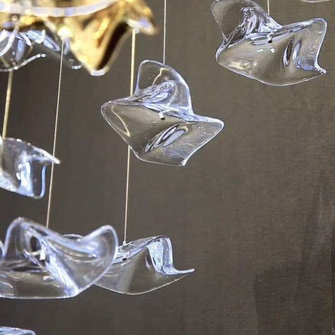 Tidal Art Glass Chandelier (With Canopy)