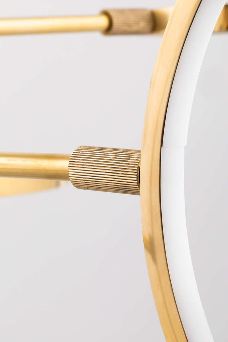 Saturn Modern Brass Chandelier - 4106-AGB-CE - Hudson Valley