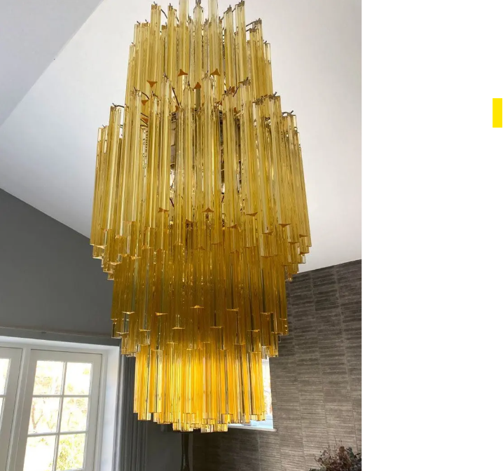 Murano Chandelier – Triedri – 242 prisms – Amber