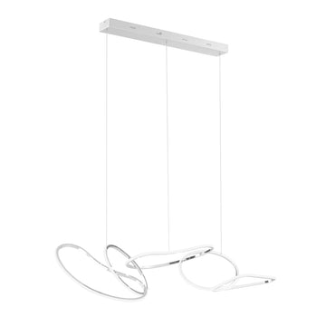 Seoul LED Hoops Rectangular Chandelier // Chrome