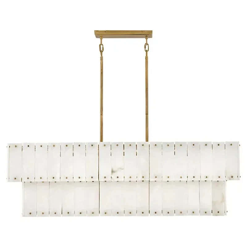 Simona Alabaster Linear 2-Tier Chandelier