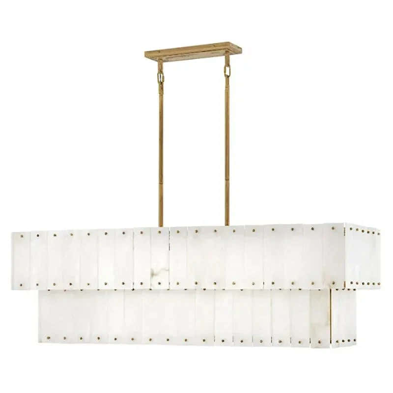 Simona Alabaster Linear 2-Tier Chandelier
